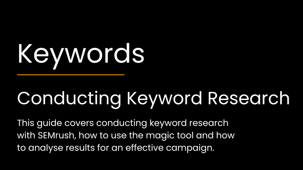 A digital guide on how to conduct keyword research